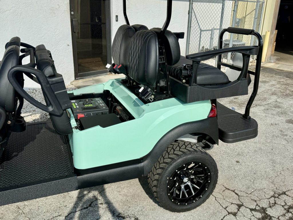 Custom Club Car Seafoam Green Eco Lithium 105Ah 6 Passenger Golf Cart (4)